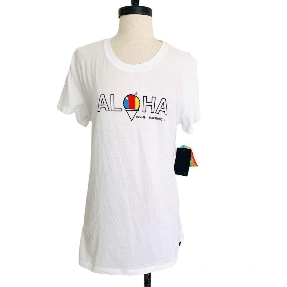 Hurley Hawaii x Matsumoto Shave Ice Aloha White Rainbow Cotton T-Shirt